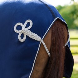 QHP ESSENTIALS Fleeced�kken med pyntebort. Navy/s�lv