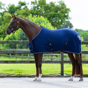 QHP ESSENTIALS Fleeced�kken med pyntebort. Navy/s�lv