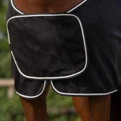 QHP ESSENTIALS Fleeced�kken med pyntebort. Sort/s�lv