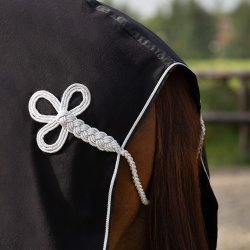 QHP ESSENTIALS Fleeced�kken med pyntebort. Sort/s�lv