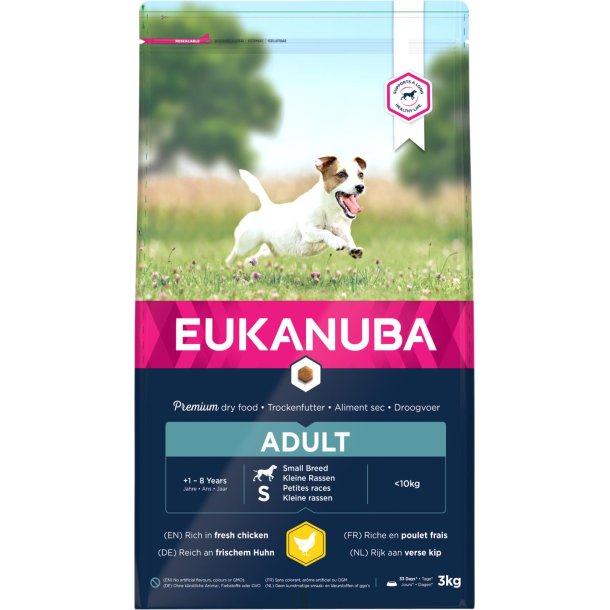 EUKANUBA Adult. Lille race. Kylling. 3kg