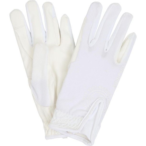 EQUIPAGE TERINA Sommerridehandsker med mesh. Hvid
