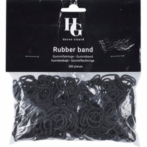 HORSEGUARD Gummielastikker. 500 stk. Sort