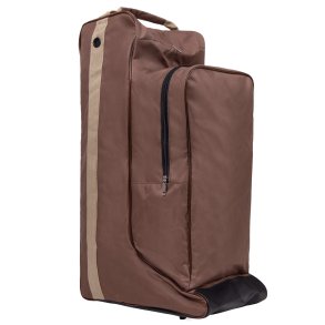 QHP Q-ESSENTIALS Kombi hjelm- og st�vletaske. Brun/beige