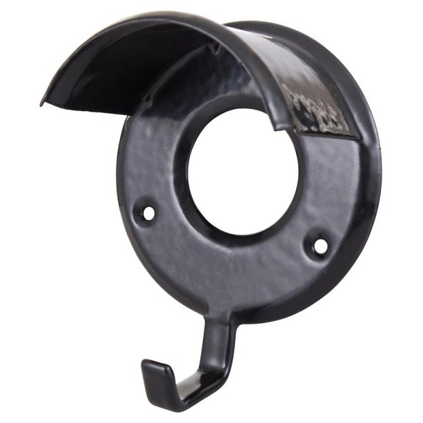 BR Trenseholder i metal, med plasticcoating. Sort