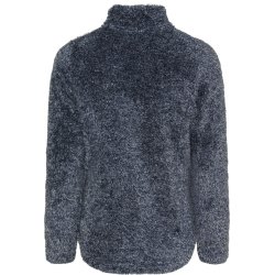 EQUIPAGE MILES Teddy fleecetrje med lynls. Blue Fog
