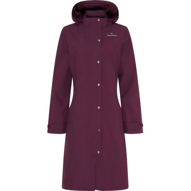 EQUIPAGE HEAVEN Lang regnfrakke. Italian Plum
