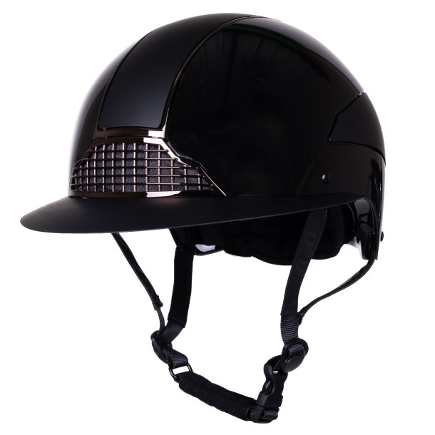 QHP MIAMI Ridehjelm. Sort med bred skygge