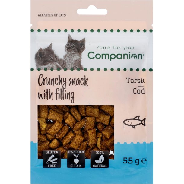 COMPANION CAT Crunchy snack med torskefyld. 55g