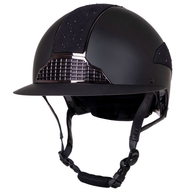 QHP OHIO Ridehjelm. Sort med bred skygge