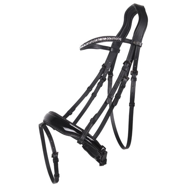 QHP ORLANDO Trense med kombineret n�seb�nd. Sort