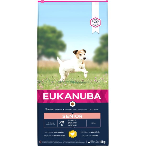 EUKANUBA Senior. Lille race. Kylling. 15kg