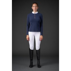 CATAGO VINICA Langrmet ridebluse med  lynls. Navy