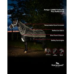 HORSEWARE AMIGO1200D FieldSafe Reflectech Plus 0g. Regnd�kken