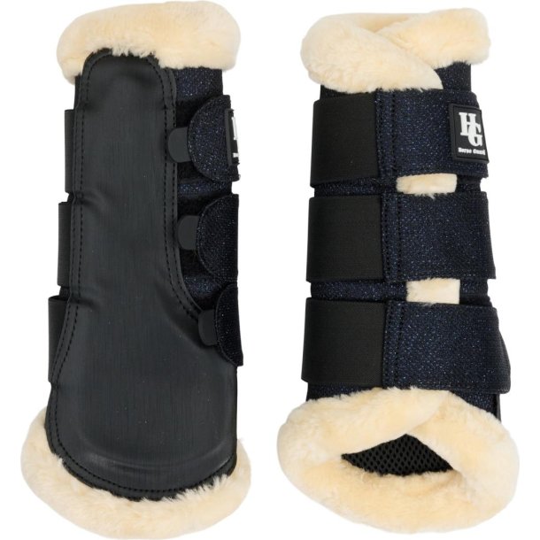 HORSEGUARD ANDY Gamacher med imiteret pels. Navy