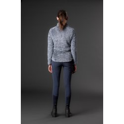 EQUIPAGE MILES Teddy fleecetrje med lynls. Blue Fog