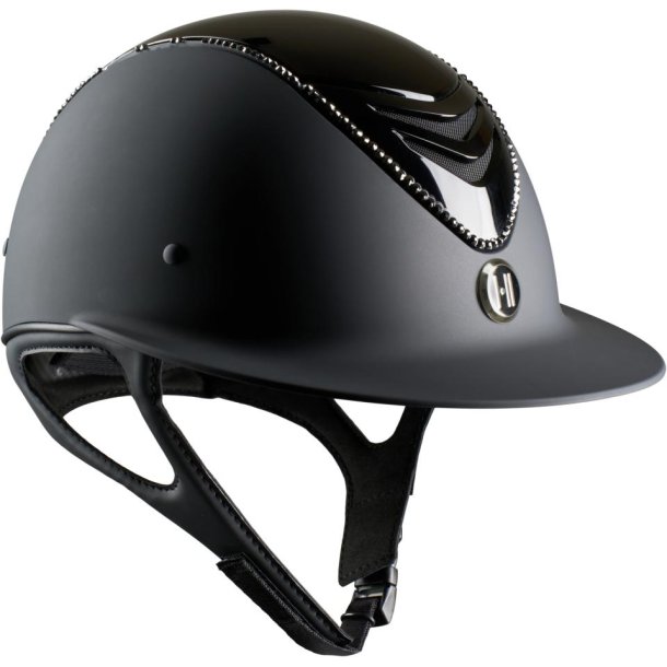 OneK Avanc Lux Glossy Top Ridehjelm. Sort Swarovski
