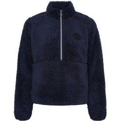 EQUIPAGE VERONIKA Teddy fleecetrje med halv lynls. Navy