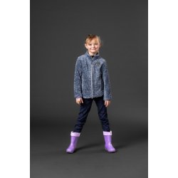 EQUIPAGE KIDS MILES Teddy fleecetrje med lynls. Blue Fog