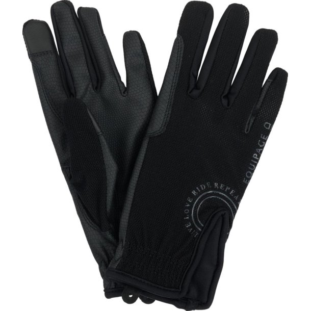 EQUIPAGE TERINA Sommerridehandsker med mesh. Sort