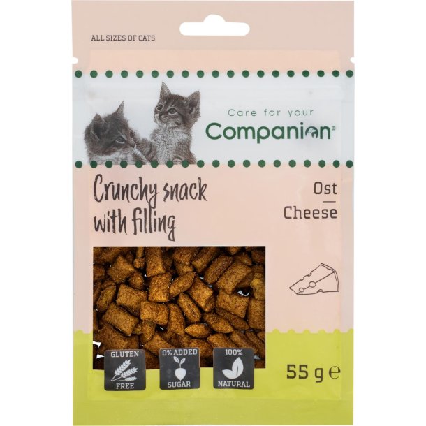 COMPANION CAT Crunchy snack med ostefyld. 55g