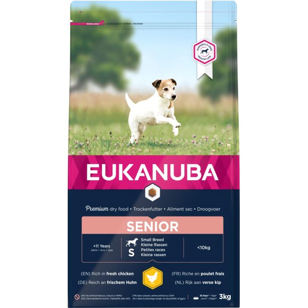 EUKANUBA Senior. Lille race. Kylling. 3kg
