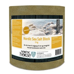 NORDIC HORSE Sea Salt Block. 5kg. Gul. Zero Verm